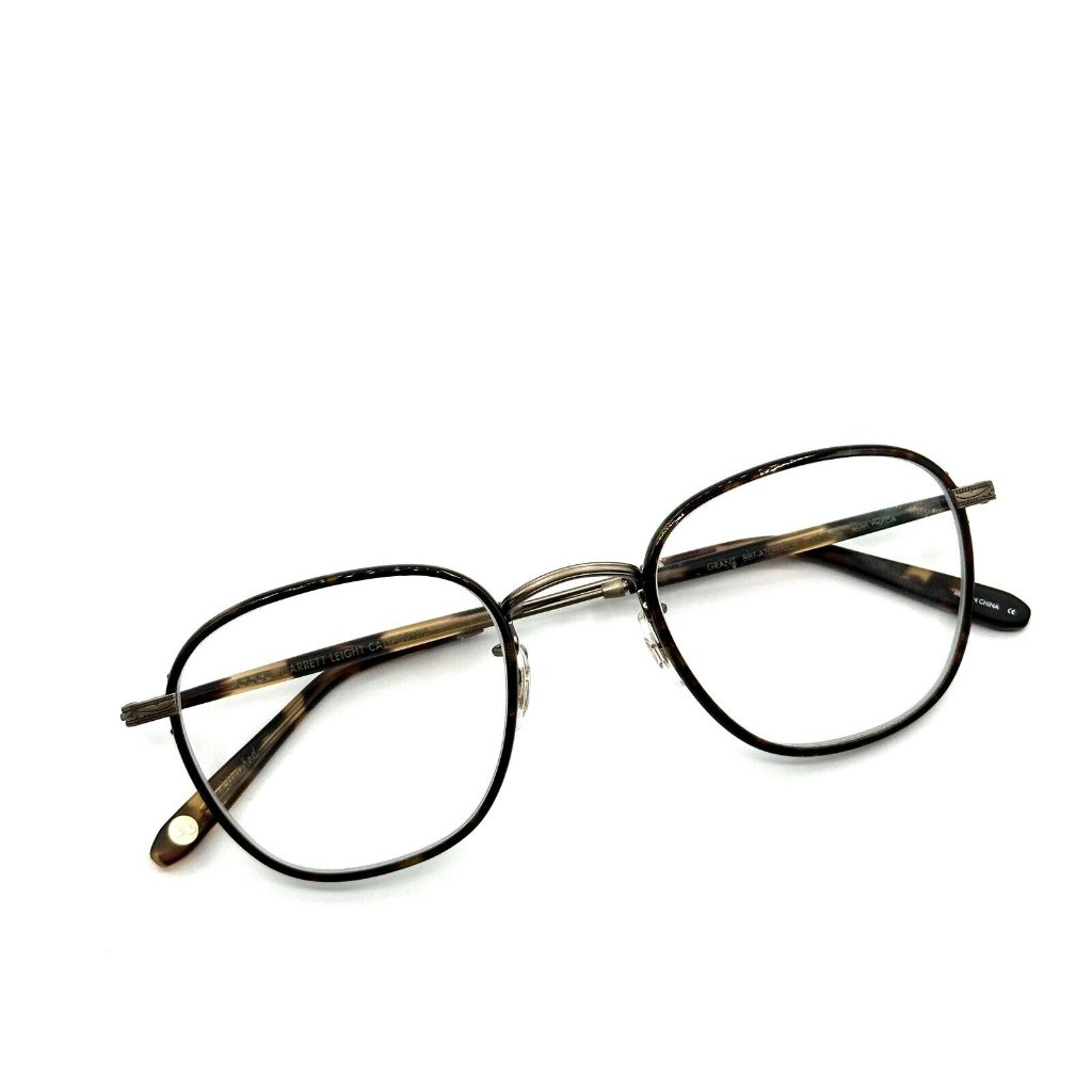 Garrett Leight Glco Unisex Grant Color Bourbon-Brushed Gold Eyeglasses New